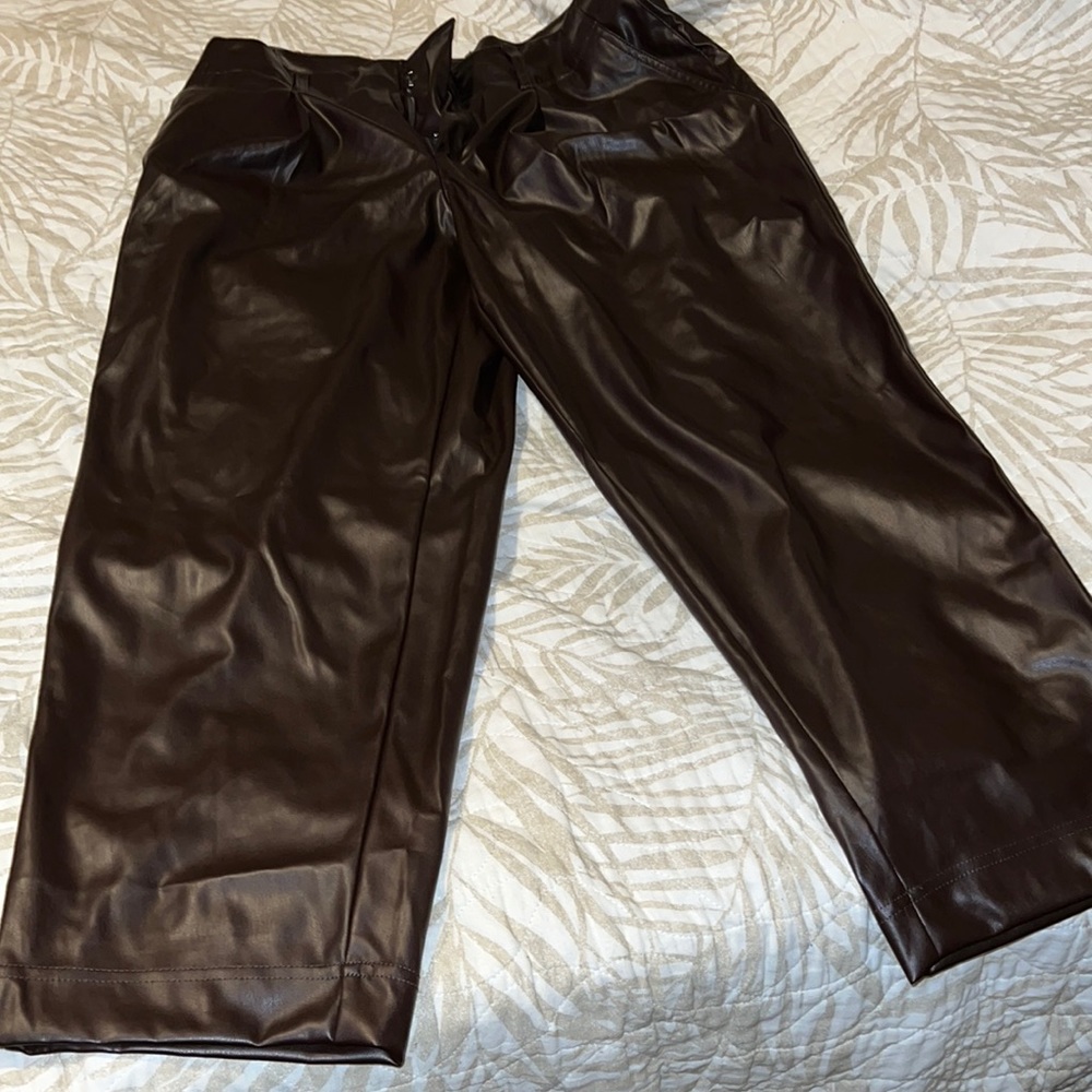 Faux leather pants